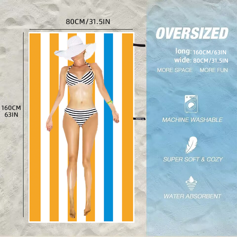 Vibrant Striped Beach Towel La - Beach Towel Large review and price